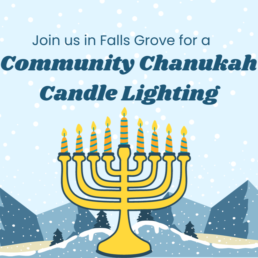 Community Chanukah Candle Lighting in Falls Grove Shopping Center