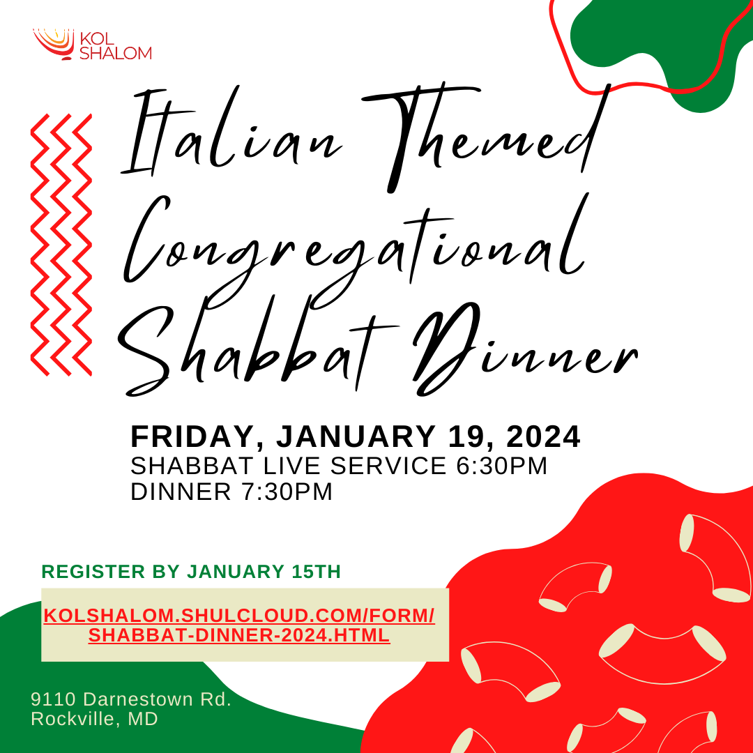 Italian Themed Congregational Shabbat Dinner